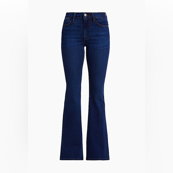 Madewell High Rise Skinny Flared Jeans Dark Blue 25 Tall Long - Picture 10 of 12